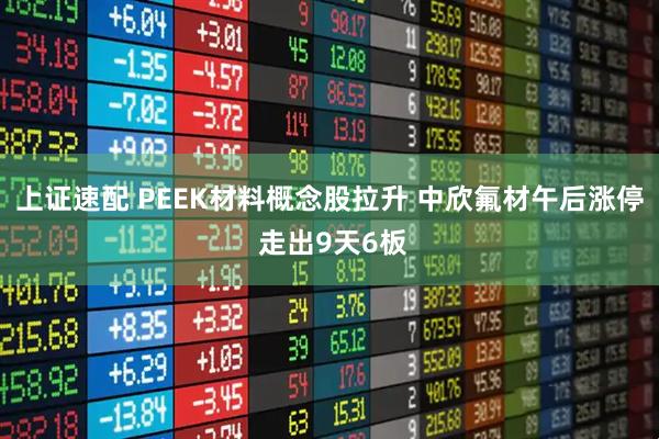 上证速配 PEEK材料概念股拉升 中欣氟材午后涨停 走出9天6板